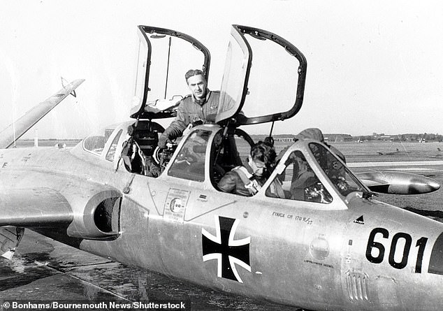 Winkle in a German Starfighter or 'Widowmaker' plane in the mid-1960s