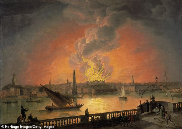 This book will appeal to anyone with an interest in theatrical history - or a taste for the macabre. Pictured: 'The Burning of Drury Lane Theatre from Westminster Bridge', 1809