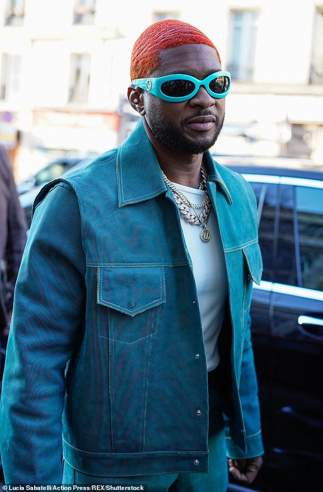 Pictured at the Bianca Saunders show, Usher took an eight-day break from his Las Vegas residency to attend Paris Fashion Week.