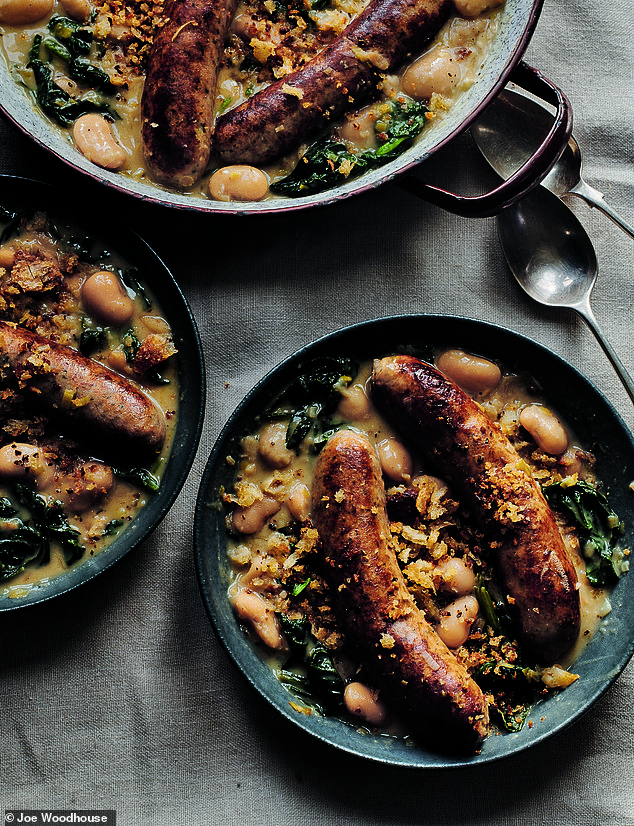 Packed with soft leeks and juicy sausages, it would also work with kale or cavolo nero
