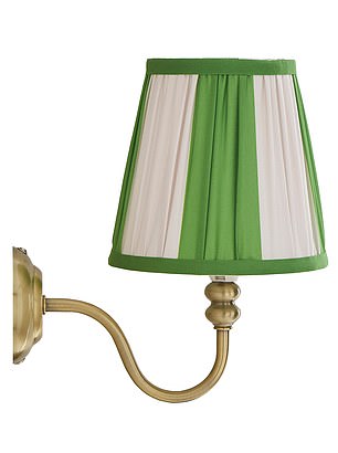 Brass with striped shade, £20, dunelm.com