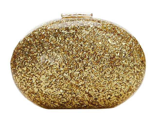 Hard-cased little clutches are this season’s most stylish evening bag as they are both beautiful to look at and to hold in the palm of your hand (Pictured - Clutch, £49.99, shop.mango.com)