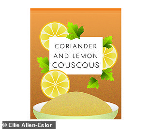 coriander and lemon couscous, 65p