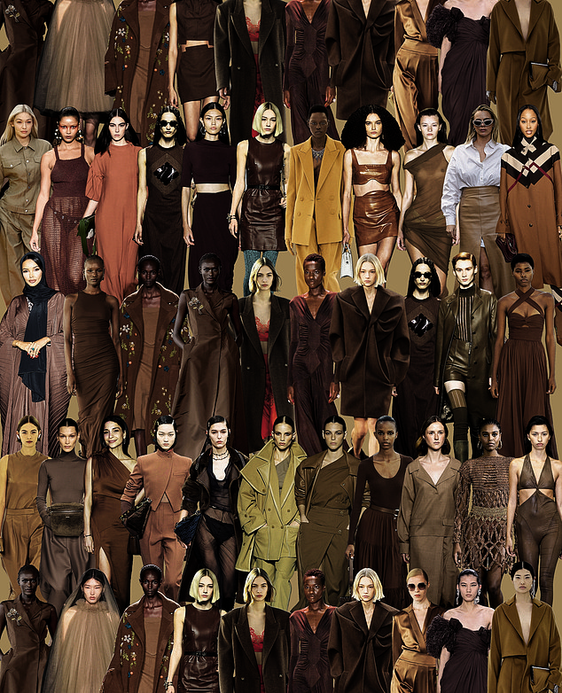 But if the catwalks were groaning with brown at the autumn/winter shows (which took place in February and March), they seem positively reticent when compared to the high street