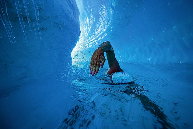 Pugh spends most of the year swimming in freezing temperatures to raise awareness of ocean pollution