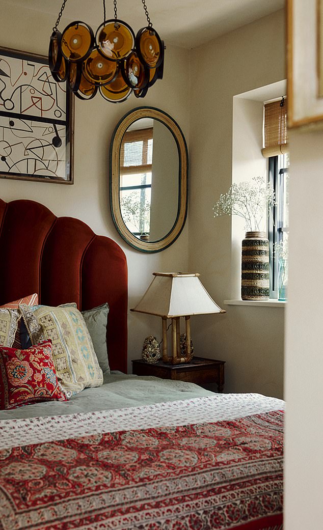 The guest room of Rixo co-founder Orlagh McCloskey is filled with antique and contemporary pieces, such as an art deco-inspired bed by sohohome.com and vintage bedside tables with 1970s lights. Try 1stdibs.com for similar