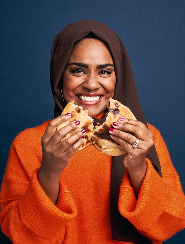 Nadiya Hussain is pictured posing for her cook book Nadiya's Simple Spices