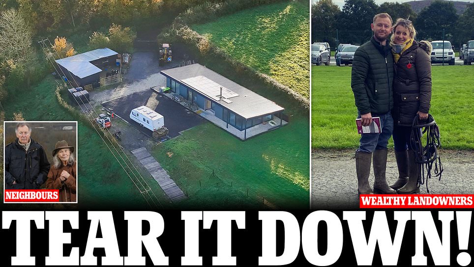 Wealthy landowner must demolish his £500,000 illegally-built home hidden behind hedges in