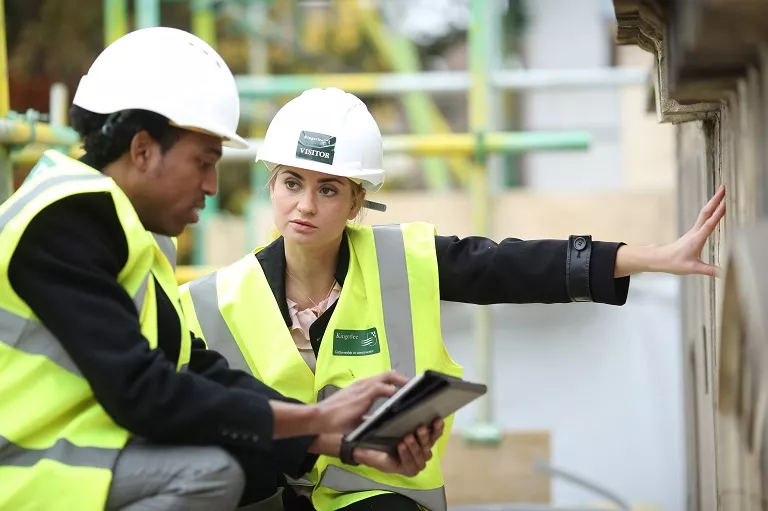 construction talking at a site